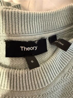 Theory Mint Green Ribbed Crew Neck Sweater